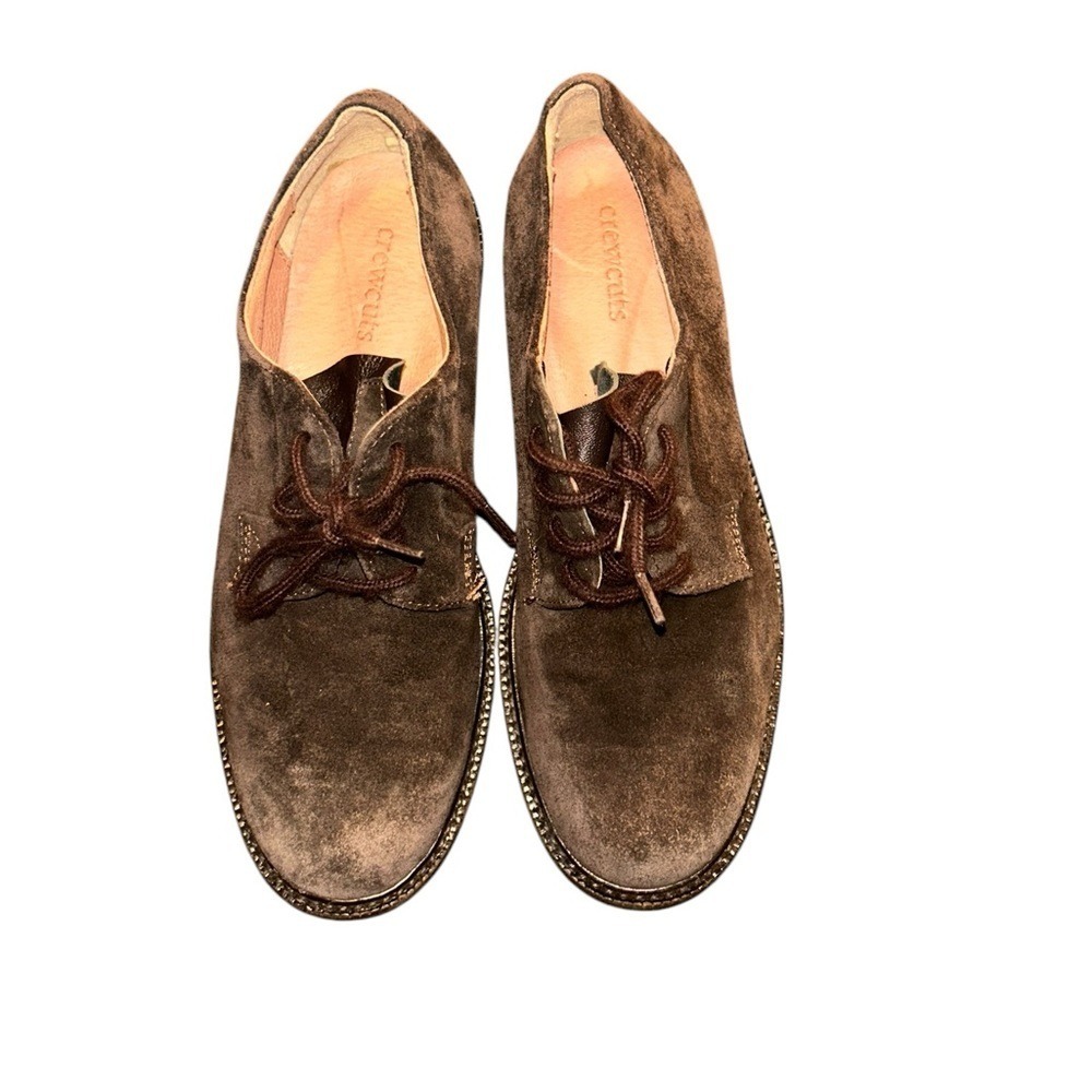 Crewcuts Brown Suede Lace Up‎ Derby Shoes Kids Size K3
